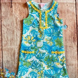 Lilly Pulitzer Shift Dress Lemon Lime Girls 5.